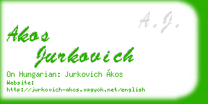 akos jurkovich business card